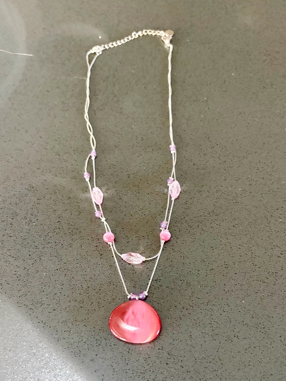 Pink and Silver Necklace